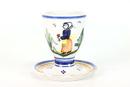 Quimper Hand Painted Egg Cup, Brittany France #38855