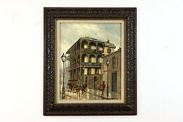 New Orleans Street Scene Vintage Original Oil Painting, Scully 31' Tall #38816
