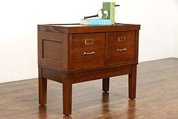 Oak Antique Stacking Office or Library File Cabinet #37601