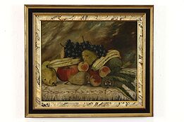 Fruit Still Life Original Vintage Oil Painting, Dollie Neill 24.5" #38666