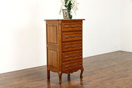 Oak Country French Farmhouse Hand Carved Lingerie Chest, Nightstand #38719
