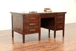 Oak Antique 1915 Craftsman Library or Office Desk #29221