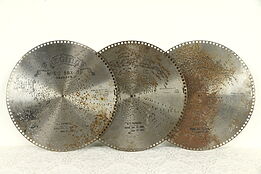 Regina Music Box Group of 3 Antique 15 1/2" Disks The Holy City & More #30752