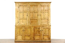 Irish Pine Antique 1850's Country Pine Primitive Cabinet 89" Pantry Cupboard