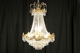 Regency Style Vintage Chandelier, Cut Crystal Prisms #30101