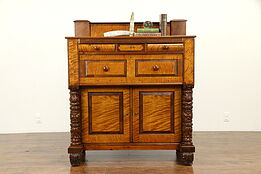 Empire Antique Cherry & Curly Maple Acanthus Carved Chest or Dresser #31800