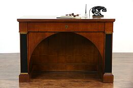 Classical Arched Vintage Walnut Library Desk