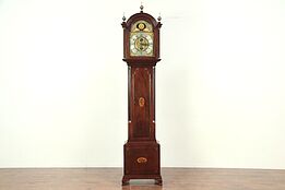 Grandfather Long Case Antique Mahogany Clock, Bigelow of Boston  #29192
