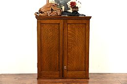 Quartersawn Oak 1870 Antique Hanging Cupboard or Counter Top Cabinet