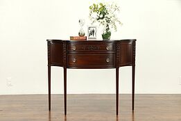 Traditional Hepplewhite Carved Mahogany Vintage Hall Console Table #31680