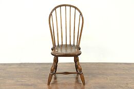 Windsor Antique 1870 Carved Desk or Side Chair, England #28743