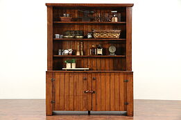 Country Pine Antique Hutch, Pewter or Pantry Cupboard, Welsh Dresser #29511