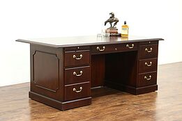 Traditional Vintage Mahogany Executive or Library Desk, Signed