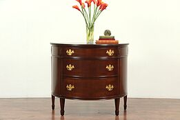 Traditional Demilune Half Round Vintage Mahogany Hall Chest or Dresser #29030
