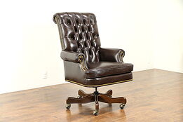 Leather Tufted Swivel Adjustable New Desk Chair, Cabot Wrenn #30995