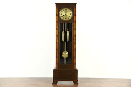 German Long Case or Grandfather 1910 Antique Clock, Oak Case