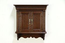 Oak Victorian Antique Hanging Cupboard, Wall Cabinet, or Medicine Chest #30159