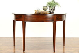 Demilune Half Round Antique 1800's Mahogany Hall Console Table or Server #31105