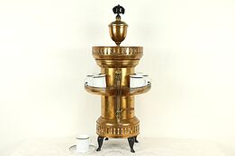 Copper & Brass Antique Coffee Pot or Urn, Gallery Cup Warmer #31651