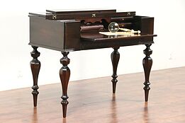 Spinet Desk or Hall Console Table, 1925 Mahogany Antique #29510