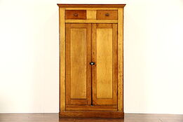 Country Pine 1860's Antique Jelly or Pantry Cupboard, Square Nails