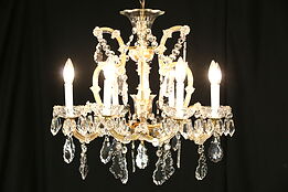 Maria Theresa Design Vintage Cut Crystal 9 Candle Chandelier