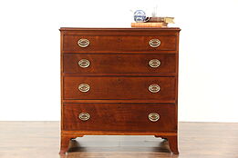 Walnut 1825 Federal Period Antique Linen Chest or Dresser