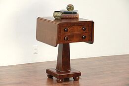 Cherry & Mahogany Antique Empire Dropleaf End Table or Nightstand #29685