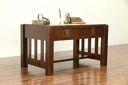 Arts & Crafts Mission Oak Antique Library Table or Craftsman Desk #30556