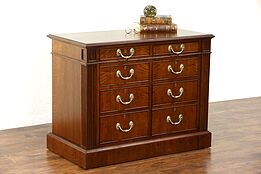 Custom 6 Drawer Lateral Walnut Executive Vintage Office File Cabinet 38" Wide