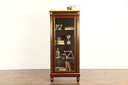 French Antique Vitrine Curio Cabinet, Marble Top, Bronze Mounts #32044