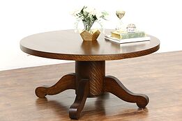 Oak Quarter Sawn Coffee Table from 1900 Antique Dining Table
