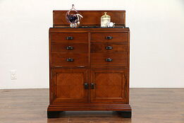 Art Deco Vintage Walnut Medical, Dental or Bath Cabinet, Signed Allison #30633
