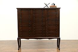 Mahogany Antique 45 Drawer File, Collector or Music Cabinet #31411