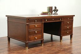 Traditional Walnut Antique 1910 Library or Executive Desk #29067