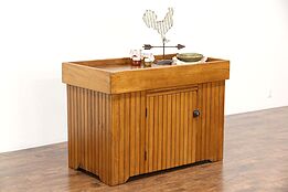 Country Pine 1875 Kitchen Pantry Antique Dry Sink, Wainscoting Base
