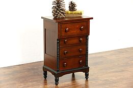 Victorian Walnut 1870 Antique Small Chest, Nightstand or End Table