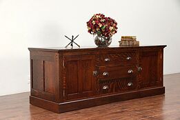 Oak 1900 Antique 6' Store Counter, Sideboard, TV Console Cabinet #29998