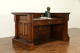 Oak Judge Desk, Kitchen Island or Reception Stand, Courtroom Salvage #32091