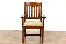 Craftsman Mission Oak Arts & Crafts Vintage Chair, Signed L&JG Stickley 2006