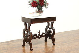 Victorian Antique 1860 Chestnut Hall Console Table, Marble Top