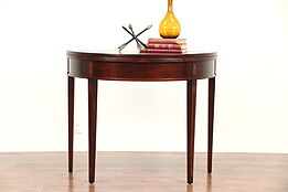 Demilune Half Round Vintage Hall Console & Game Table #29606