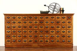 Country Pine 72 Drawer 1900 Antique Parts Cabinet or Collector File