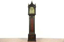 Hand Painted English 1710 Antique Long Case Grandfather Clock, Gard of London