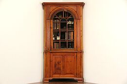 Georgian 1820's Antique Pine Corner Cabinet or Cupboard