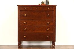 Empire Cherry 1830 Antique Chest of Drawers or Tall Dresser