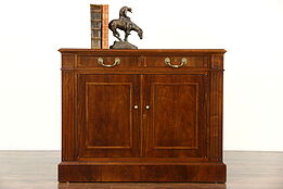 Traditional Vintage Custom Walnut Executive Office Credenza or Cabinet