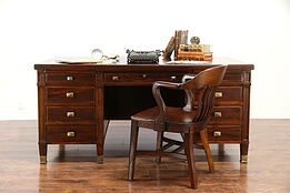 Mahogany Antique Executive or Library Desk, Bronze Mounts, Standard NY #30238