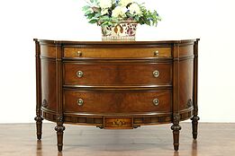 Demilune Half Round Vintage Hall Console Cabinet or Chest, Karges #28619