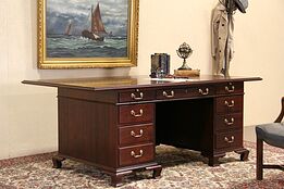 Traditional Vintage Mahogany Conference Size Executive Desk